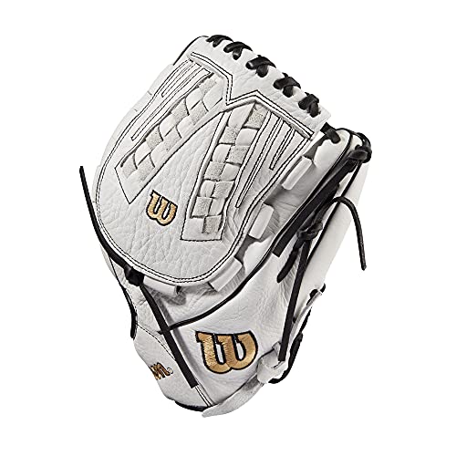 Wilson 2022 A1000 V125 12.5" Fastpitch Outfield Glove - Right Thro, Black/White/Metallic Gold